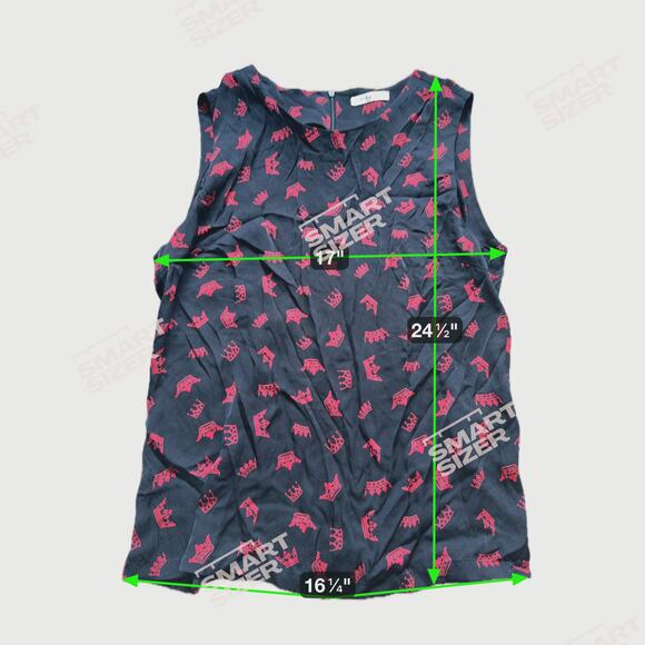 Piamita Loulou Graphic Crown Print Silk Sleeveless Blouse Red Black Large Luxury - Picture 4 of 6